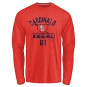 Men's St. Louis Cardinals Sem Robberse ＃61 Base Runner Long Sleeve T-Shirt - Red