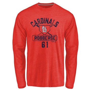 Men's St. Louis Cardinals Sem Robberse ＃61 Base Runner Long Sleeve T-Shirt - Red