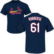 Men's St. Louis Cardinals Sem Robberse ＃61 Roster Name & Number T-Shirt - Navy