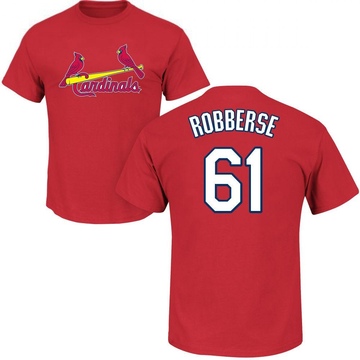 Men's St. Louis Cardinals Sem Robberse ＃61 Roster Name & Number T-Shirt - Red