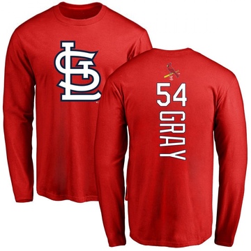 Men's St. Louis Cardinals Sonny Gray ＃54 Backer Long Sleeve T-Shirt - Red