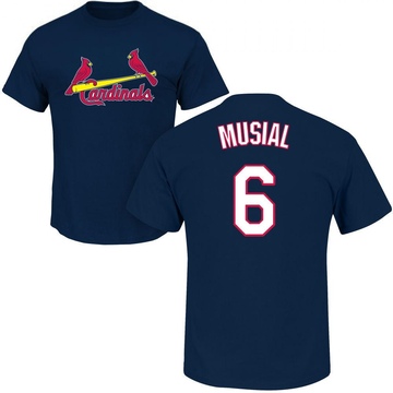 Men's St. Louis Cardinals Stan Musial ＃6 Roster Name & Number T-Shirt - Navy