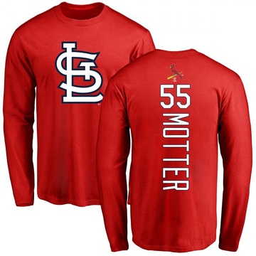 Men's St. Louis Cardinals Taylor Motter ＃55 Backer Long Sleeve T-Shirt - Red