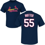 Men's St. Louis Cardinals Taylor Motter ＃55 Roster Name & Number T-Shirt - Navy