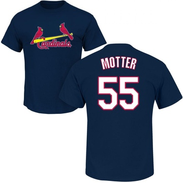 Men's St. Louis Cardinals Taylor Motter ＃55 Roster Name & Number T-Shirt - Navy