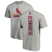 Men's St. Louis Cardinals Thomas Saggese ＃25 Backer T-Shirt Ash