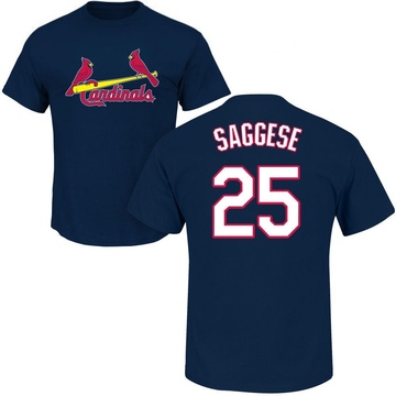 Men's St. Louis Cardinals Thomas Saggese ＃25 Roster Name & Number T-Shirt - Navy