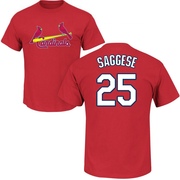 Men's St. Louis Cardinals Thomas Saggese ＃25 Roster Name & Number T-Shirt - Red