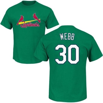 Men's St. Louis Cardinals Tyler Webb ＃30 St. Patrick's Day Roster Name & Number T-Shirt - Green