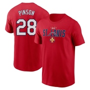 Men's St. Louis Cardinals Vada Pinson ＃28 2024 City Connect Graphic Name & Number T-Shirt - Red