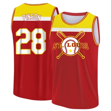 Men's St. Louis Cardinals Vada Pinson ＃28 Legend Baseball Tank Top - Red/Yellow