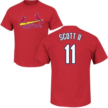 Men's St. Louis Cardinals Victor Scott II ＃11 Roster Name & Number T-Shirt - Red