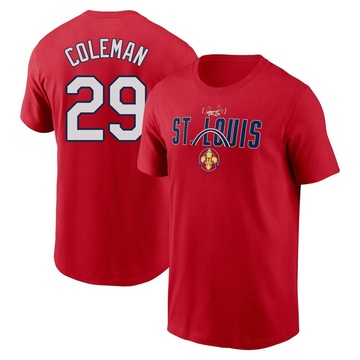 Men's St. Louis Cardinals Vince Coleman ＃29 2024 City Connect Graphic Name & Number T-Shirt - Red