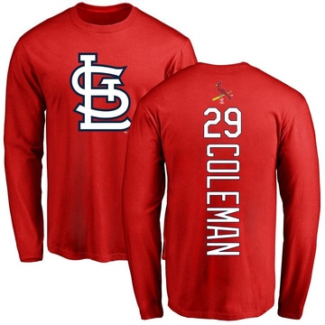 Men's St. Louis Cardinals Vince Coleman ＃29 Backer Long Sleeve T-Shirt - Red