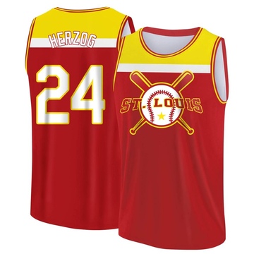 Men's St. Louis Cardinals Whitey Herzog ＃24 Legend Baseball Tank Top - Red/Yellow