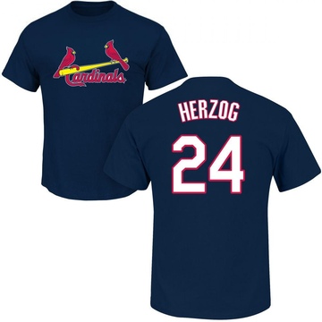 Men's St. Louis Cardinals Whitey Herzog ＃24 Roster Name & Number T-Shirt - Navy