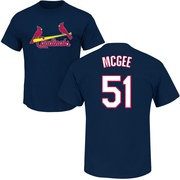 Men's St. Louis Cardinals Willie McGee ＃51 Roster Name & Number T-Shirt - Navy