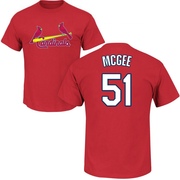 Men's St. Louis Cardinals Willie McGee ＃51 Roster Name & Number T-Shirt - Red