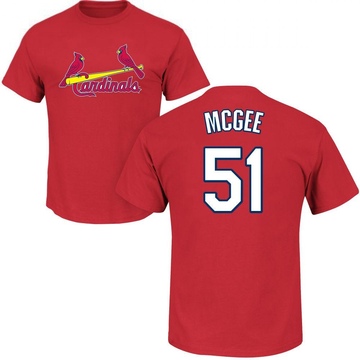 Men's St. Louis Cardinals Willie McGee ＃51 Roster Name & Number T-Shirt - Red