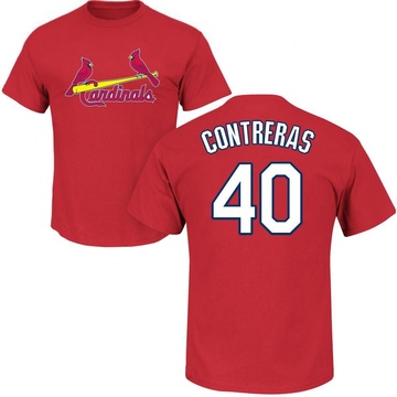 Men's St. Louis Cardinals Willson Contreras ＃40 Roster Name & Number T-Shirt - Red