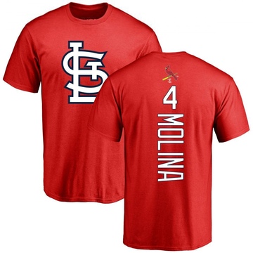 Men's St. Louis Cardinals Yadier Molina ＃4 Backer T-Shirt - Red