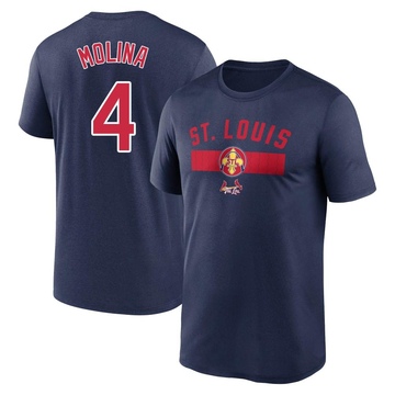 Men's St. Louis Cardinals Yadier Molina ＃4 Legend 2024 City Connect Performance Name & Number T-Shirt - Navy