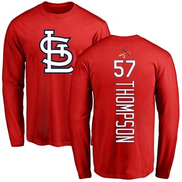 Men's St. Louis Cardinals Zack Thompson ＃57 Backer Long Sleeve T-Shirt - Red