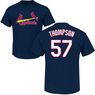 Men's St. Louis Cardinals Zack Thompson ＃57 Roster Name & Number T-Shirt - Navy