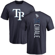 Men's Tampa Bay Rays Aaron Civale ＃34 Backer T-Shirt - Navy