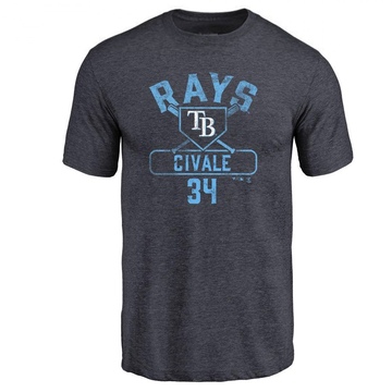 Men's Tampa Bay Rays Aaron Civale ＃34 Base Runner T-Shirt - Navy