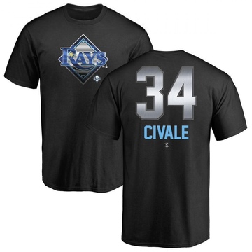 Men's Tampa Bay Rays Aaron Civale ＃34 Midnight Mascot T-Shirt - Black