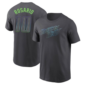 Men's Tampa Bay Rays Amed Rosario ＃10 2024 City Connect T-Shirt - Charcoal