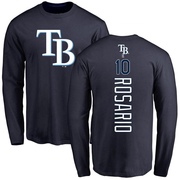 Men's Tampa Bay Rays Amed Rosario ＃10 Backer Long Sleeve T-Shirt - Navy