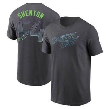 Men's Tampa Bay Rays Austin Shenton ＃54 2024 City Connect T-Shirt - Charcoal