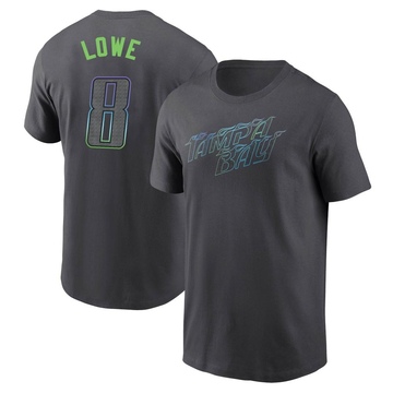 Men's Tampa Bay Rays Brandon Lowe ＃8 2024 City Connect T-Shirt - Charcoal