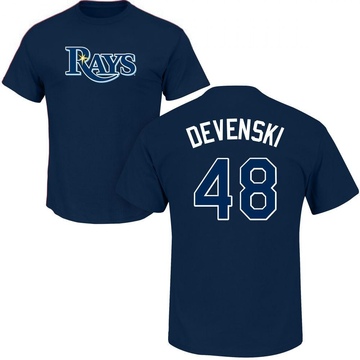 Men's Tampa Bay Rays Chris Devenski ＃48 Roster Name & Number T-Shirt - Navy