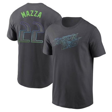 Men's Tampa Bay Rays Chris Mazza ＃22 2024 City Connect T-Shirt - Charcoal