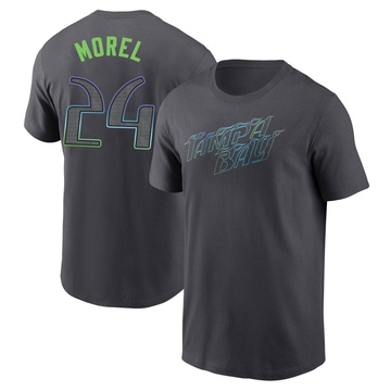 Men's Tampa Bay Rays Christopher Morel ＃24 2024 City Connect T-Shirt - Charcoal