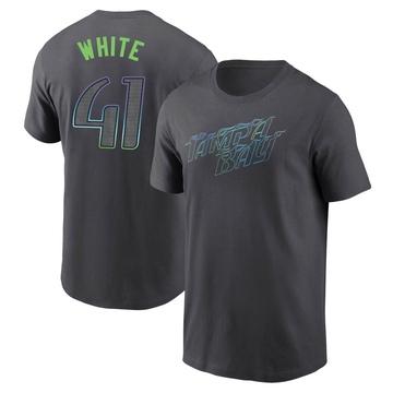 Men's Tampa Bay Rays Colby White ＃41 2024 City Connect T-Shirt - Charcoal