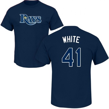 Men's Tampa Bay Rays Colby White ＃41 Roster Name & Number T-Shirt - Navy