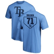 Men's Tampa Bay Rays Cole Sulser ＃71 RBI T-Shirt - Light Blue