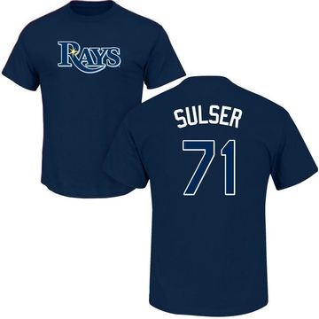 Men's Tampa Bay Rays Cole Sulser ＃71 Roster Name & Number T-Shirt - Navy