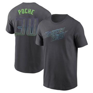 Men's Tampa Bay Rays Colin Poche ＃38 2024 City Connect T-Shirt - Charcoal