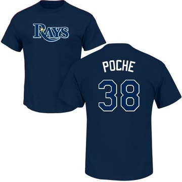 Men's Tampa Bay Rays Colin Poche ＃38 Roster Name & Number T-Shirt - Navy