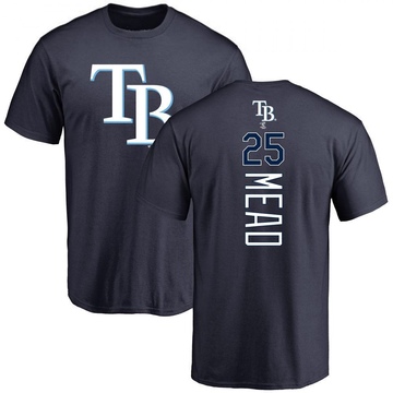 Men's Tampa Bay Rays Curtis Mead ＃25 Backer T-Shirt - Navy