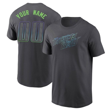 Men's Tampa Bay Rays Custom ＃00 2024 City Connect T-Shirt - Charcoal