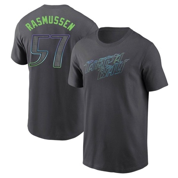 Men's Tampa Bay Rays Drew Rasmussen ＃57 2024 City Connect T-Shirt - Charcoal