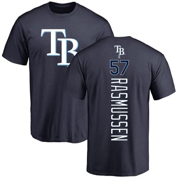 Men's Tampa Bay Rays Drew Rasmussen ＃57 Backer T-Shirt - Navy