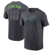 Men's Tampa Bay Rays Dylan Carlson ＃10 2024 City Connect T-Shirt - Charcoal