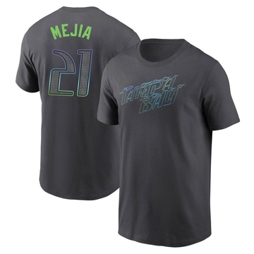 Men's Tampa Bay Rays Francisco Mejia ＃21 2024 City Connect T-Shirt - Charcoal